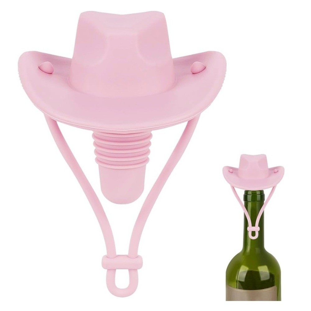 Pink Cowboy Hat Wine Bottle Stopper